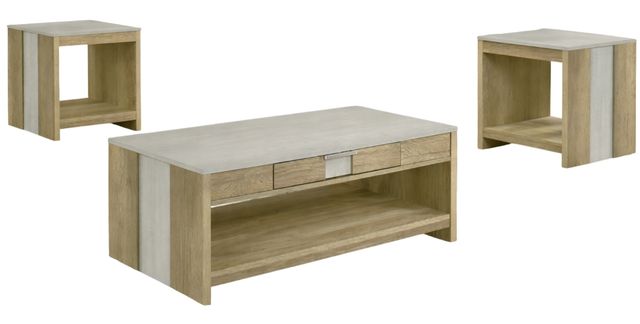 Crown Mark Rangley 3-Piece Driftwood Occasional Table Set-0