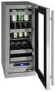 U-Line® Glass/Stainless Steel 15" Undercounter Beverage Center-1