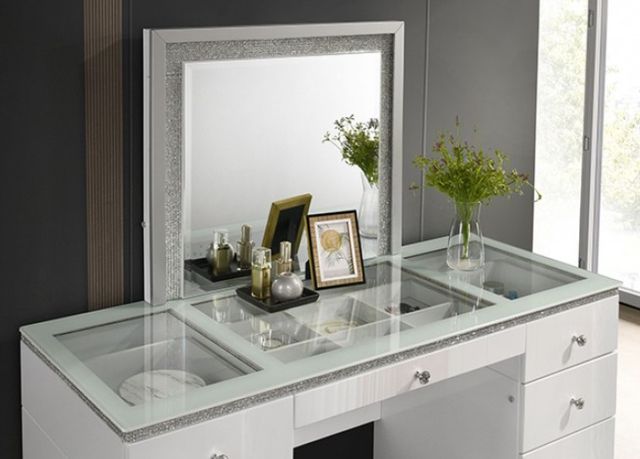 Furniture of America® Stoholm White Vanity Set-2