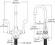 Elkay Chrome Single Hole Concealed Deck Faucet with 4" Gooseneck Spout and 4" Wristblade Handles-2