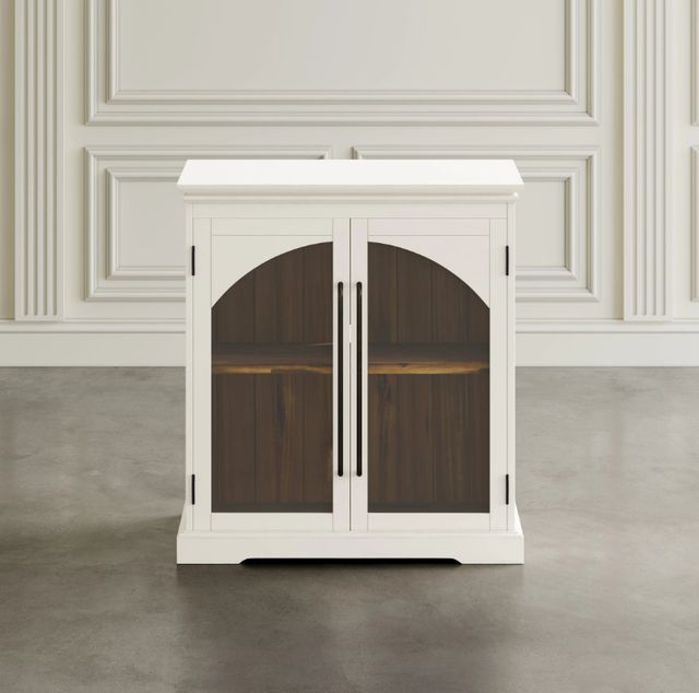 Jofran Inc. Archdale Antique White 2-Door Gothic Arch Accent Cabinet-2