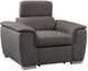Mazin Furniture Ferriday Taupe Chair With Adjustable Headrest And Pull-Out Ottoman-2