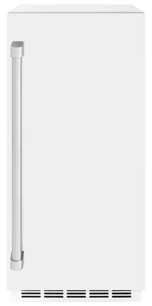 ZLINE Touchstone 15" 66 lb. Stainless Steel Gourmet Ice Maker with Drain Pump and White Matte Door