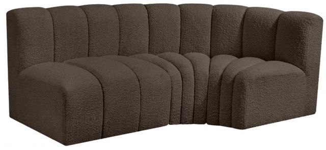 Meridian Furniture Arc 3-Piece Brown Sectional-1