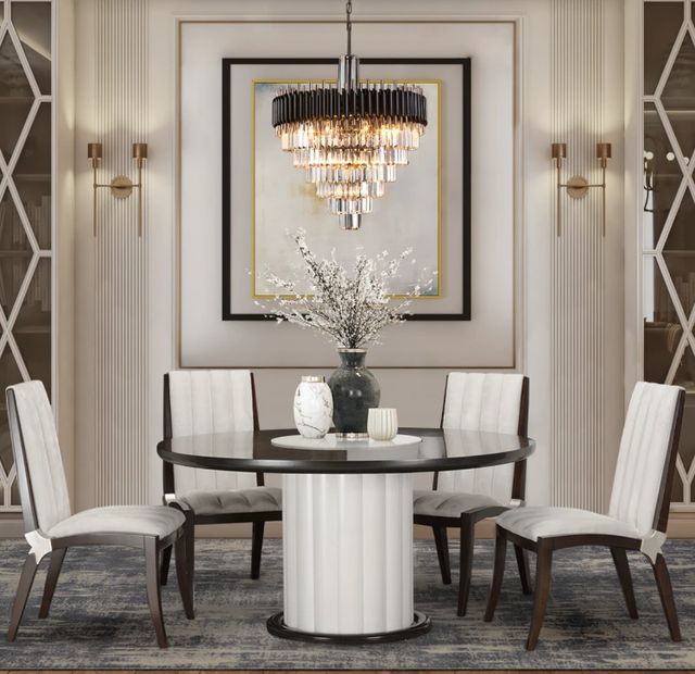 Michael Amini® Paris Chic Espresso Round Dining Table-1