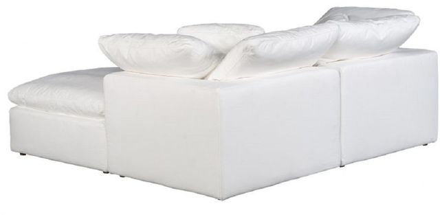 Moe's Home Collection Terra Condo Nook 3-Piece Cream White L-Shaped Modular Sectional and Ottoman-1