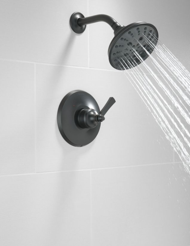 Delta Dorval® Matte Black 14S Volume Floor Mount Tub Filler-4