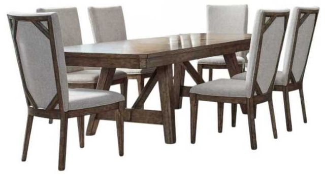 Liberty Furniture Carolina Park 7-Piece Amber Brown/Cream Trestle Dining Set-0