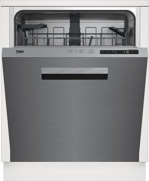 front view of the Beko 24" Fingerprint Free Stainless Steel Top Control Built In Dishwasher
