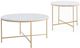 Coaster® Ellison 2-Piece White Top Occasional Table with Gold Base Set-0