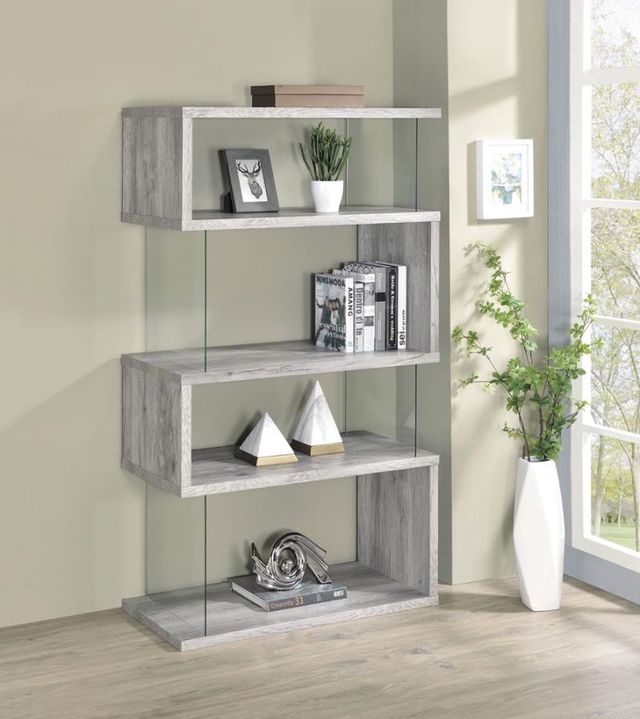 Coaster® Emelle Grey Driftwood Bookcase-3