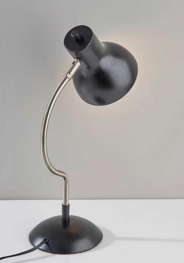 Adesso® Elmhurst Black/Brushed Steel Desk Lamp-2