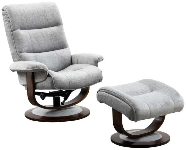 Parker House® Knight 2-Piece Capri Silver Swivel Chair and Ottoman Set-0