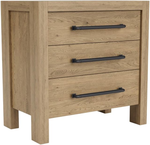 Clearance Riverside Furniture Davie Pale Oak 3-Drawer Nightstand-2