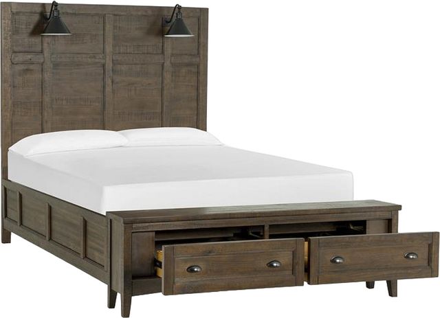 Magnussen Home® Bay Creek Toasted Nutmeg Complete Queen Lamp Panel Storage Bed-1