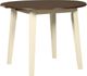 Signature Design by Ashley® Woodanville Brown Round Drop Leaf Table with Cream Wooden Legs-0
