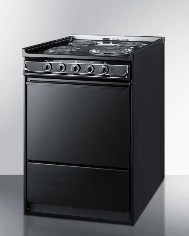 Summit® 24" Black Slide-In Electric Range-1