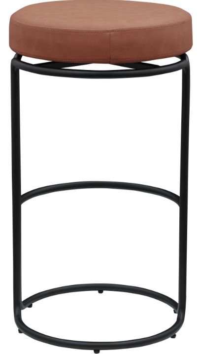 Meridian Furniture Madison Cognac Leather Bar Stool-1