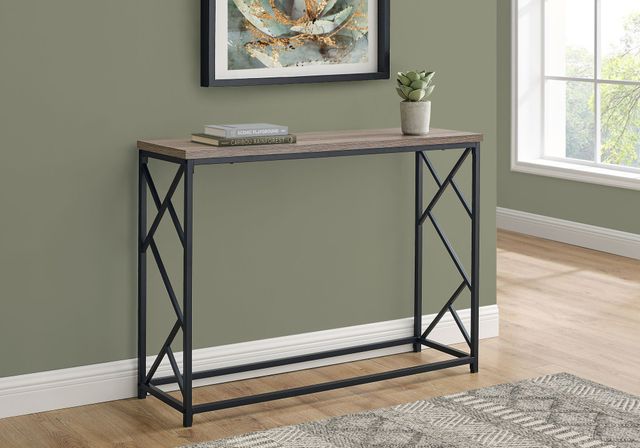 Monarch Specialties Inc. Taupe 44"L Hall Console Table with Black Metal Base -1