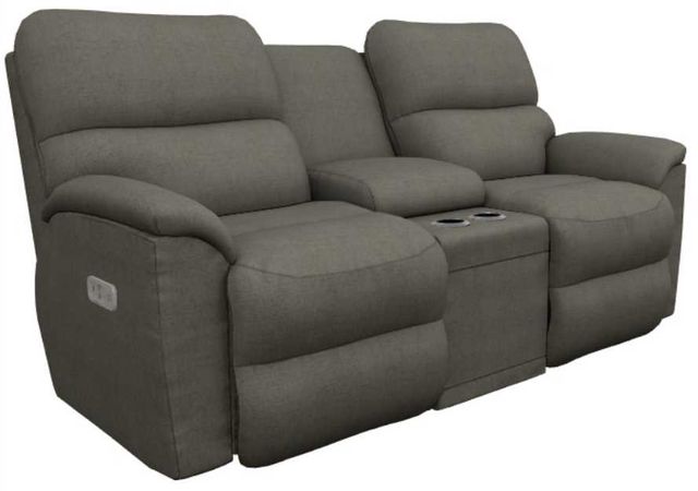 La-Z-Boy® Brooks Gray Power Reclining Loveseat with Console, Headrest, and Lumbar-0