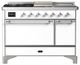 Ilve® Majestic III 48" White Pro Style Dual Fuel Natural Gas Range with Solid Door and Chrome Trim-0