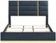 Coaster® Ines Upholstered Navy 52" Panel Eastern King Bed-1