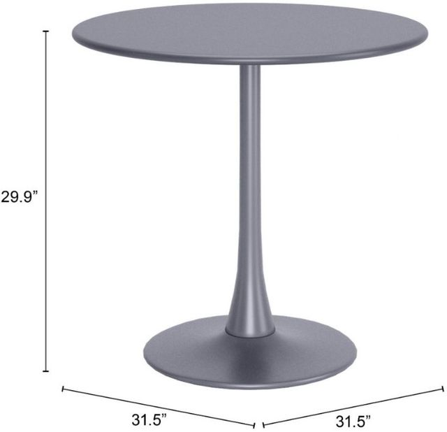 Zuo® Modern Soleil Gray Steel Outdoor Dining Table-2