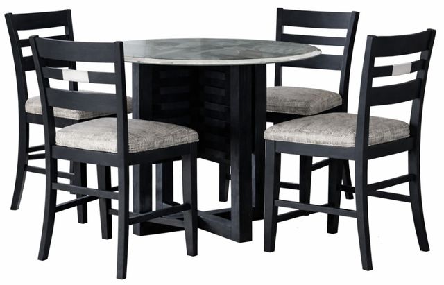 Jofran Inc. Altamonte 5-Piece Dark Charcoal/Gray Counter Dining Set-0