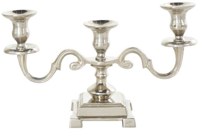Deco Marche Silver 7" Scrolled Candelabra-1