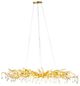 A & B Home Brass/Clear Chandelier with Droplet Design-1