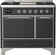 Ilve® Majestic III 40" Graphite Matte Pro Style Dual Fuel Liquid Propane Range with Solid Door and Chrome Trim-0