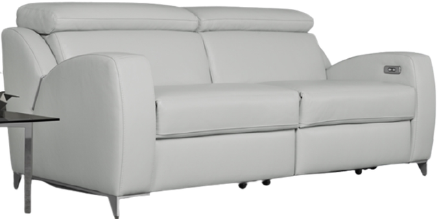 Fornirama 3441 White Power Reclining Condo Sofa with Adjustable Headrest-0