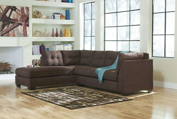 Benchcraft® Maier 2-Piece Walnut Left-Arm Facing Sectional and Chaise