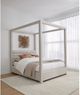 Modus Furniture Virgil Rockford Turtle Dove Queen Upholstered Canopy Bed-1