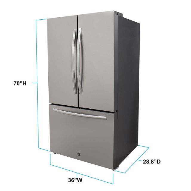 Brama 26.6 Cu. Ft Stainless Steel French Door Refrigerator-1