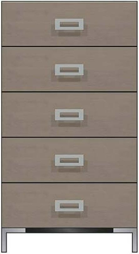 Country View Woodworking Customizable American Modern Brown Maple 5-Drawer Metal Legs Chest-0