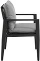 Armen Living Cayman 7-Piece Black/Dark Gray Aluminum/Fabric/Rattan Outdoor Dining Table Set-4