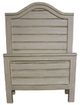 Million Dollar Rustic Frosted White Twin Ranch Panel Bed-0