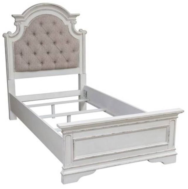 Liberty Furniture Magnolia Manor Antique White Youth Twin Upholstered Bed-0