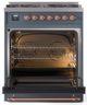 Ilve® Nostalgie II Series 30" Blue Gray Pro Style Dual Fuel Range-3