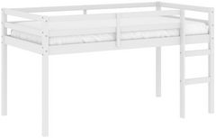 HH2 Home Campbell White Twin Junior Loft Bunk Bed with Ladder