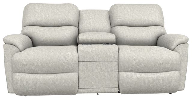 La-Z-Boy® Trouper Dove Power Reclining Loveseat with Console and Headrest-1