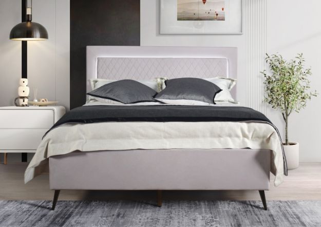 Milton Greens Stars Light Gray Eastern King Lattice Platform Bed-2