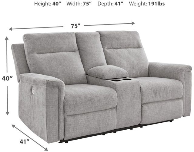 Signature Design by Ashley® Barnsana Ash Power Reclining Loveseat with Console-2