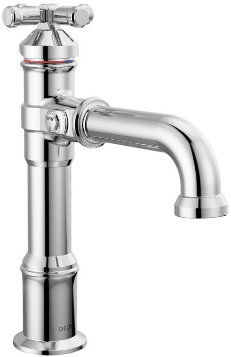 Delta Broderick® Lumicoat® Chrome Single Cross Handle Bathroom Faucet-0