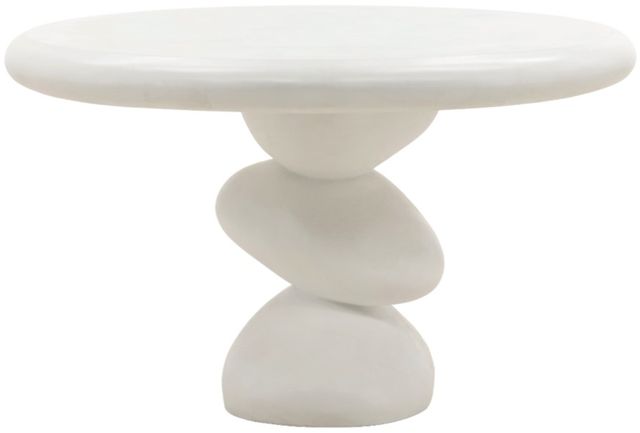 Dovetail Furniture Serenade White Concrete Outdoor Dining Table-0