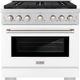 ZLINE Paramount Series 36" Stainless Steel Pro Style Dual Fuel Range with White Matte Door-0