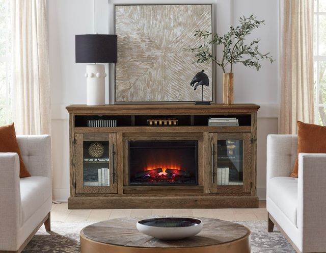 aspenhome® Manchester Glazed Oak 73" Fireplace Media Console-1