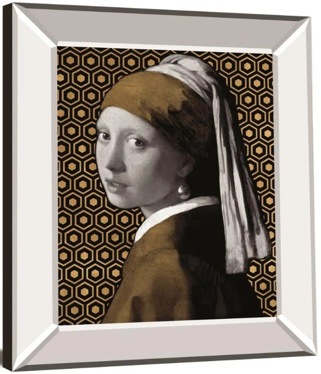 Classy Art Gilded Earring after Jan Vermeer by Eccentric Accents Classy Art Gilded Earring after Jan Vermeer by Eccentric Mirror Framed Wall Art Wall Art-1
