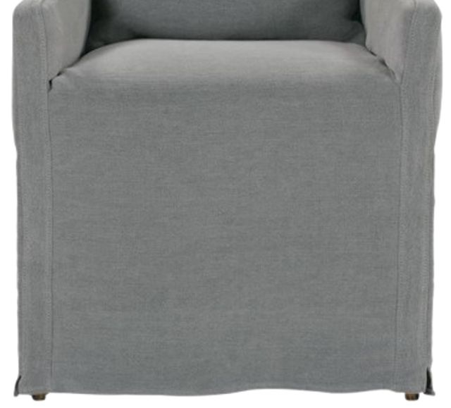 Rowe® Customizable Odessa Slipcovered Dining Arm Chair with Castered Legs-1